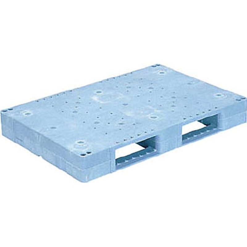 80880501BL502 プラスチックパレット D2ー812F(突起無し) 青 サンコー(三甲) ライトブルー色