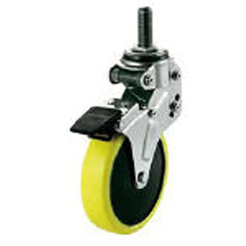 NPT-125SUES-1 M16×40 緩衝キャスターS付自在車 125径帯電防止ウレタン車輪M16 ユーエイキャスター ステンレス仕上 車輪幅32mm