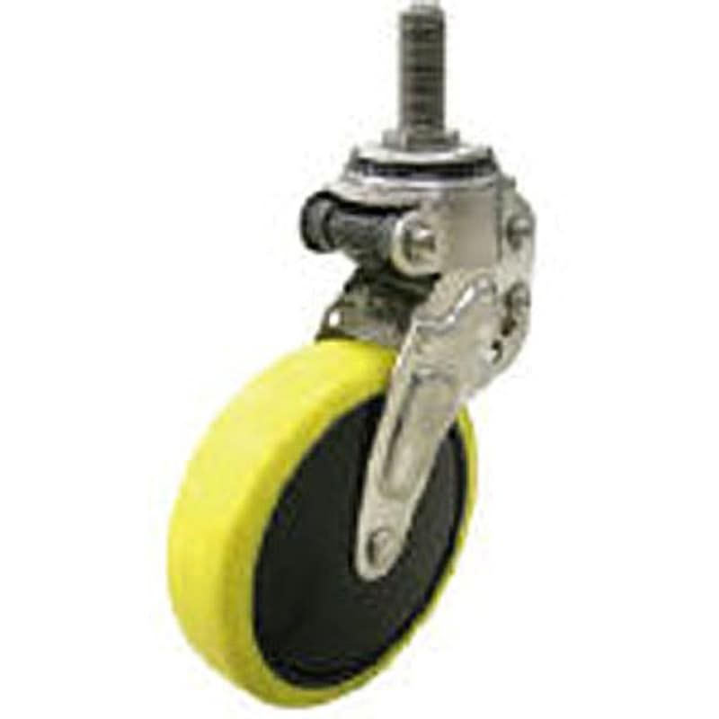 NPT-125SUE-1 M12×35 緩衝キャスター自在車 125径帯電防止ウレタン車輪M12 ユーエイキャスター ステンレス仕上 車輪幅32mm