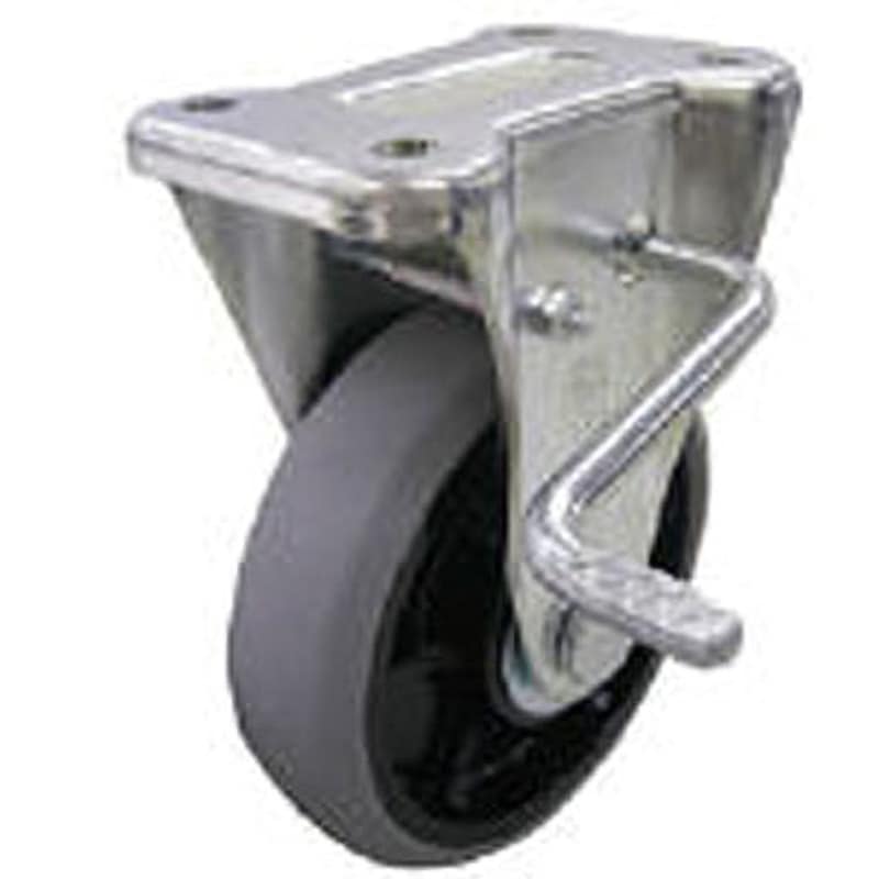 GUKB-200(R) 産業用キャスター右S付固定車 200径ナイロンホイルウレタン車輪 ユーエイキャスター 三価ユニクロ仕上 車輪幅43mm