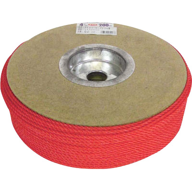 RE81 PEカラーロープドラム巻 ユタカメイク レッド色 太さ4mm 1巻(200m) RE81