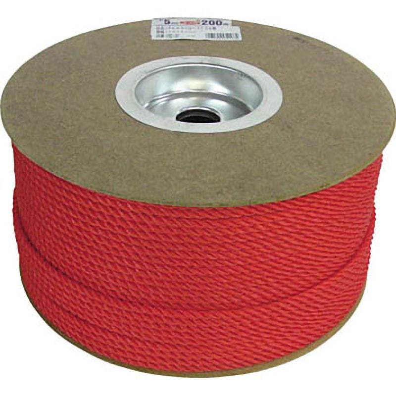 RE91 PEカラーロープドラム巻 ユタカメイク レッド色 太さ5mm 1巻(200m) RE91