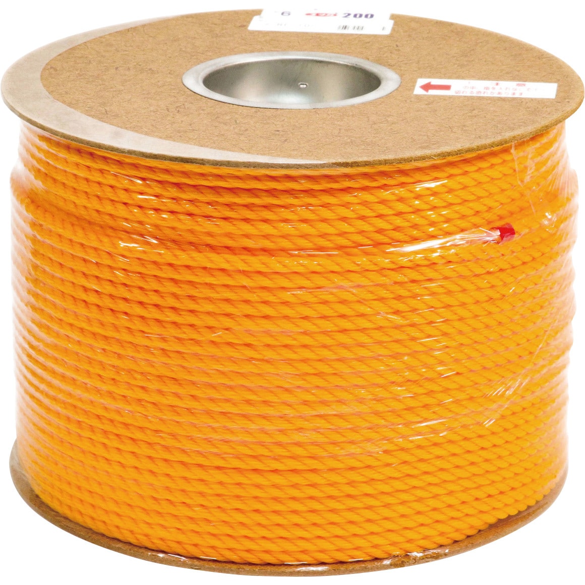 まつうら工業 ポリエチレン製 ロープ 太さ6mm 長さ200m ドラム巻 オレンジ - 5