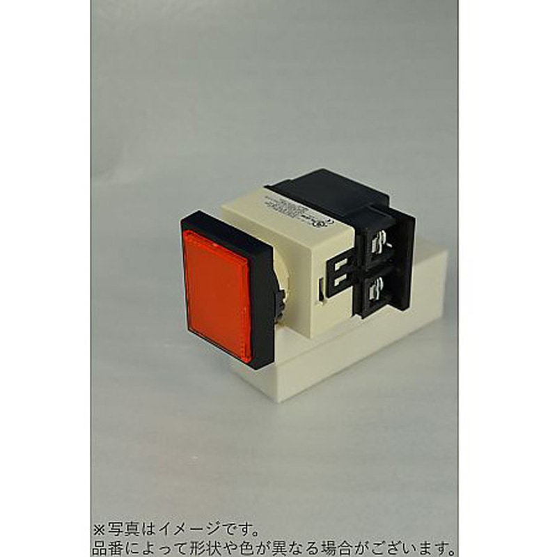 A25ILTQB200OLE Φ25トランス付長角形パイロットライト 角 黒色枠 LED