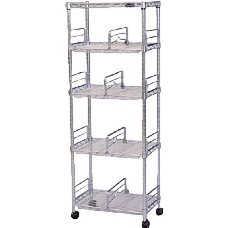 MMB424 メタルラック(R)メタルミニ ブックシェルフ 奥行27.5cm Φ19mm【耐荷重150kg/段】 アイリスオーヤマ キャスター4個 4段 棚段数4 外寸法470×275×1260mm  MMB424 7,378円