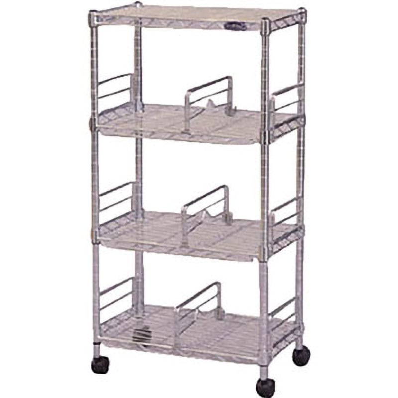 MMB423 メタルラック(R)メタルミニ ブックシェルフ 奥行27.5cm Φ19mm【耐荷重150kg/段】 アイリスオーヤマ キャスター4個 3段 棚段数3 外寸法470×275×910mm  MMB423