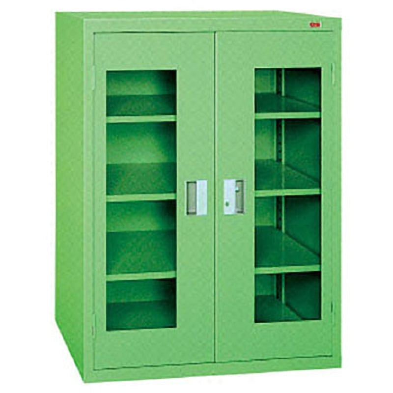 1000SA アクリル扉付ロッカーS 大阪製罐 グリーン色 棚板数3枚 幅811mm