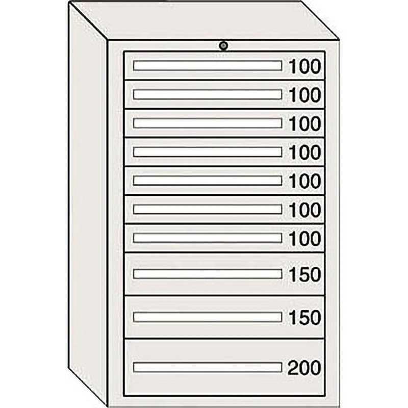 DX1214G デラックスキャビネット(ライトグレー) 大阪製罐 最大積載量1500kg 外寸法811×557×1281mm  DX1214G