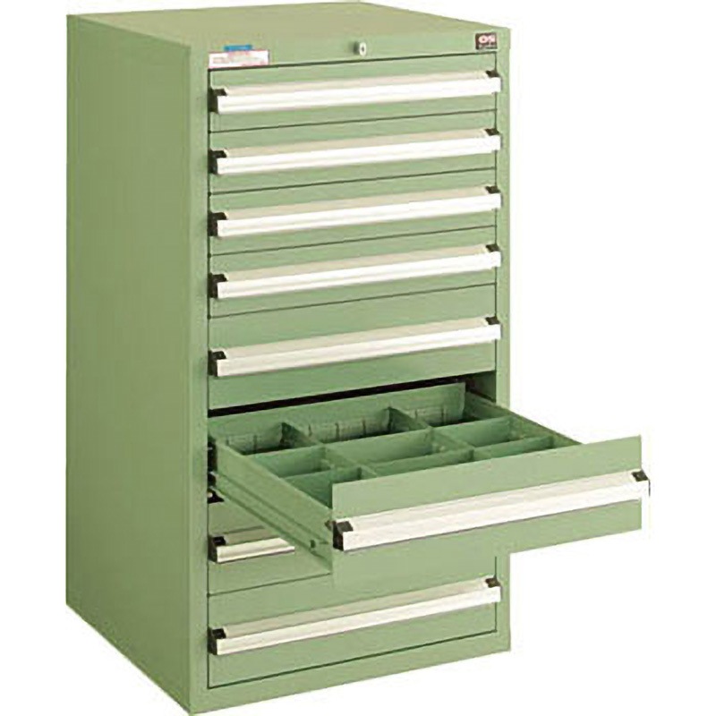 大阪製罐 ライトキャビネット 幅×奥行×高さ:591×557×681mm 5-607 5-1202 ライトキャビネット 大阪製罐 引出し数8枚 外寸法591×557