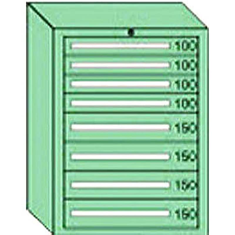 DX1008 重量キャビネット 大阪製罐 最大積載量1250kg 若草(グリーン) 引出し数8 外寸法811×557×1081mm DX1008 -  【通販モノタロウ】