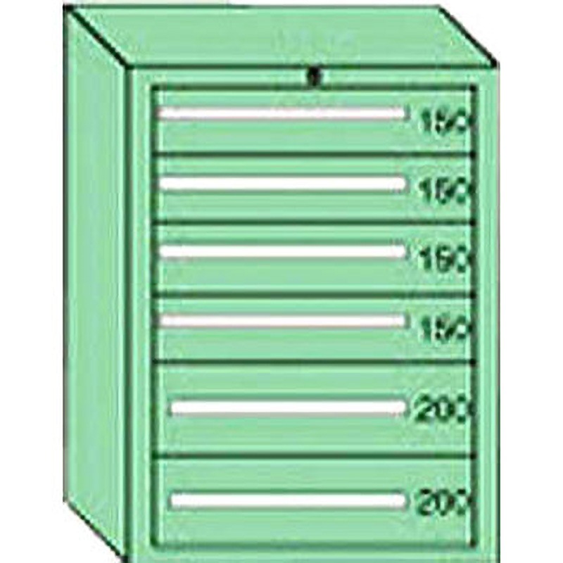 DX1014 重量キャビネット 大阪製罐 最大積載量1250kg 若草(グリーン) 引出し数6 外寸法811×557×1081mm  DX1014 109,900円