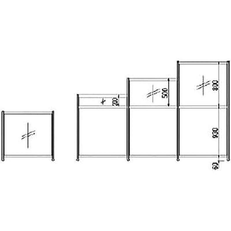 AP34C 衝立(パーティション) 大阪製罐 アジャスター付 グレー色 横連結用 幅900mm高さ1200mm  AP34C
