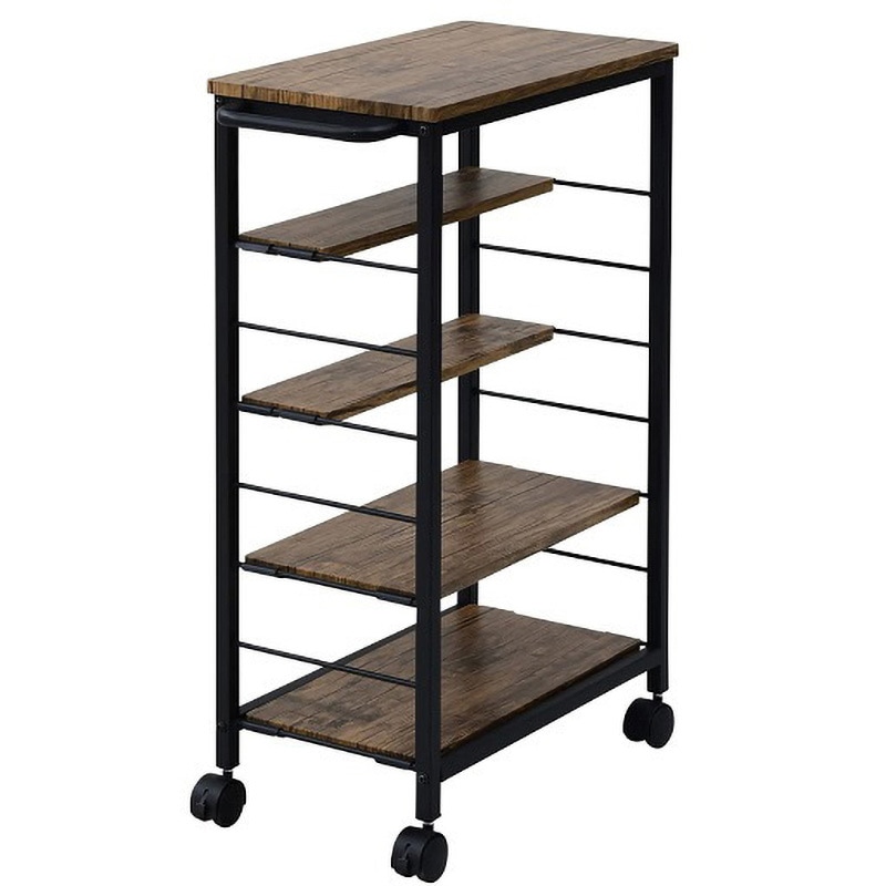 山善 キッチンワゴン 幅30×奥行40×高さ85cm 4段 スリム 木製 キャスター付き 棚板高さ調節可能 すきま 収納 組立品 ホワイトウォッシュ ｜山善(YAMAZEN) すきま収納 キッチンラック(幅30 奥行40 高さ85