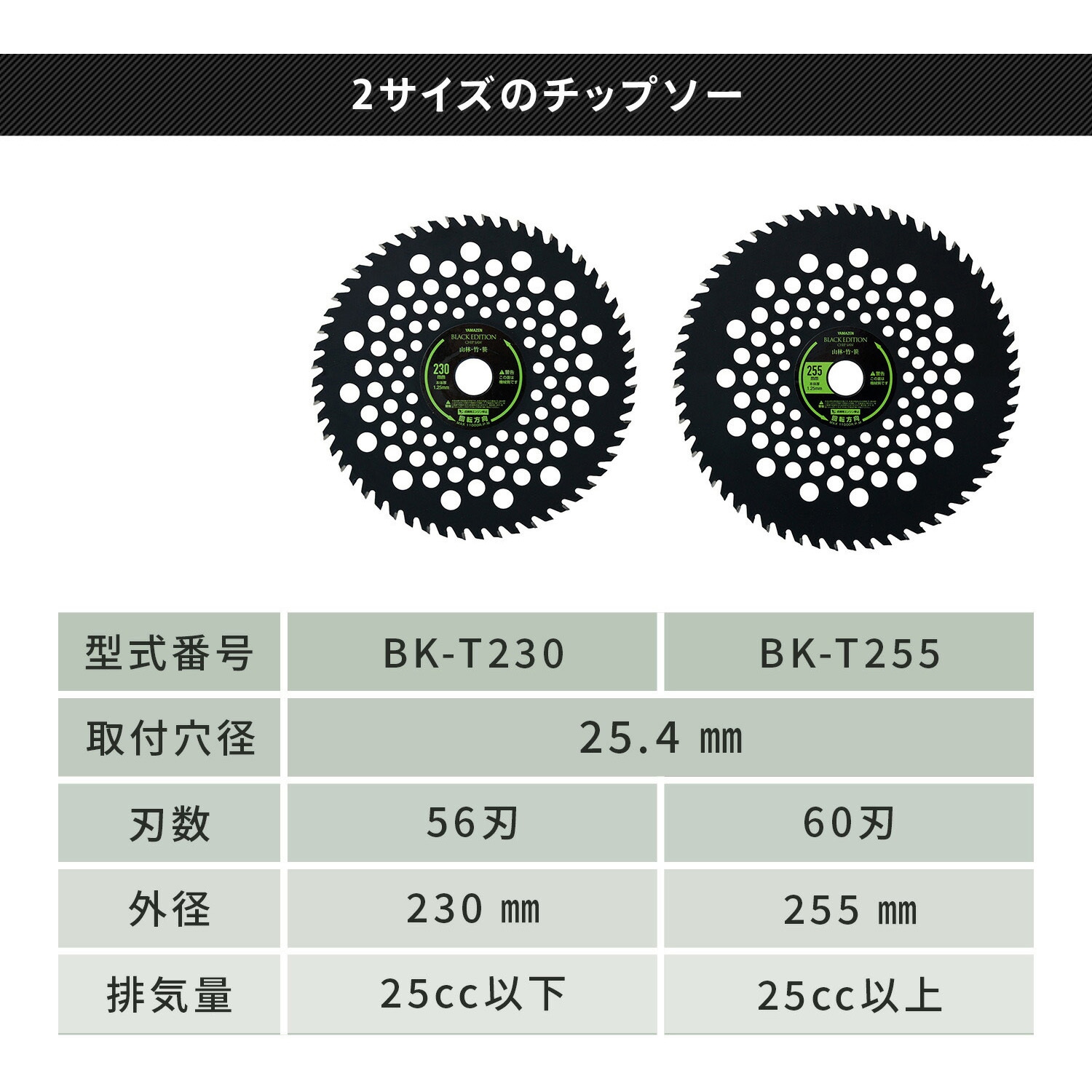 BK-T230 刈払機用チップソー 山林/竹/笹用 チドリ刃 BLACK EDITION
