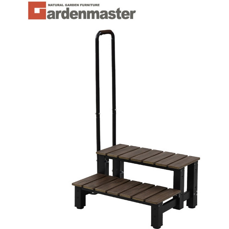 PYM-8002H(DBR) 取っ手付き 2段踏み台 YAMAZEN(山善) 天板高さ0.32m