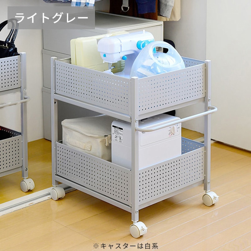 OPR-5744(LGY) 収納ラック キャスター付き YAMAZEN(山善) 2段 OPR-5744(LGY) 収納ラック キャスター付き YAMAZEN(山善) 2段