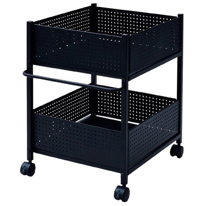 OPR-5744(MBK) 収納ラック キャスター付き YAMAZEN(山善) 2段 ブラック