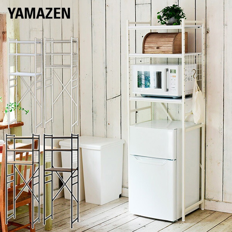RUR-18(ABR/SBK) 冷蔵庫上 ラック YAMAZEN(山善) Aブラウン(木目調)色