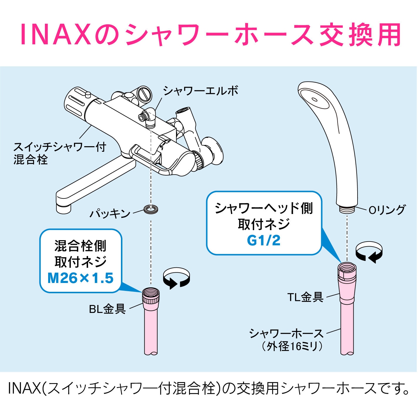 GA-FK136 これエエやん LIXIL用シャワーホース 交換用 GAONA(ガオナ