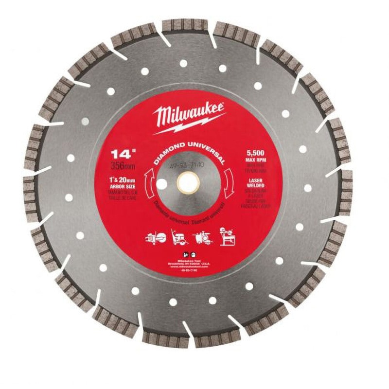 49-93-7140 14インチ(356mm)ダイヤモンドブレード(セグメントウェーブ型) ミルウォーキーツール 内径20mm  49-93-7140