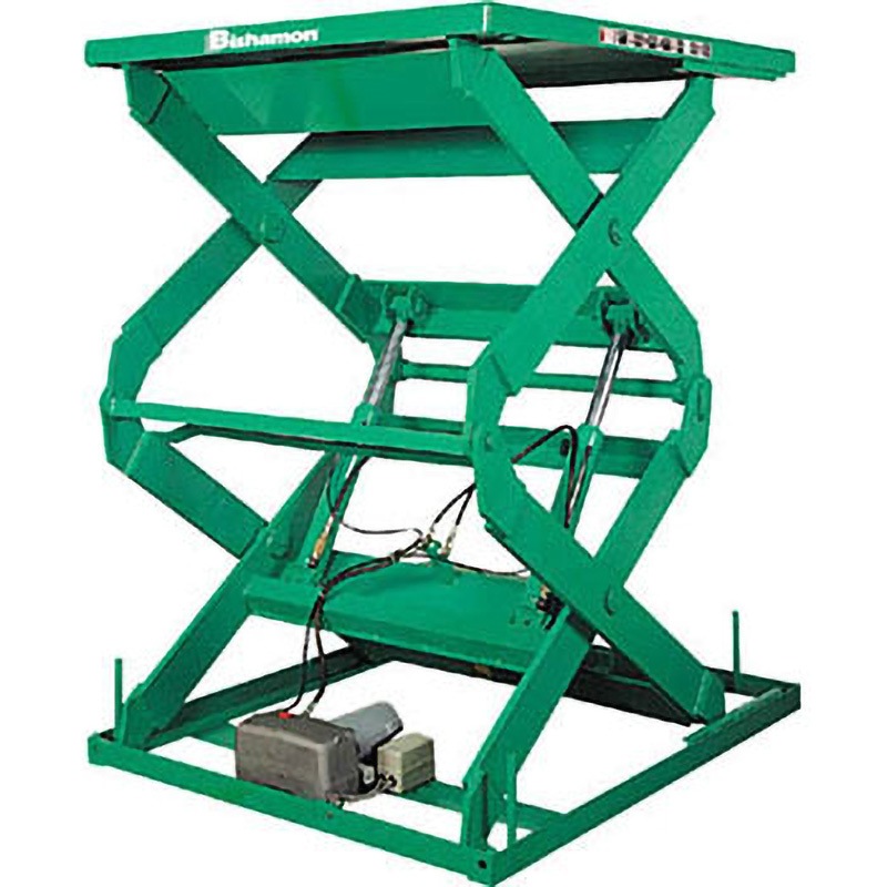 2X10911F ビシャモン テーブルリフト 1TONフートシキ ビシャモン 荷重1000kg 油圧駆動式 三相200V   2X10911F