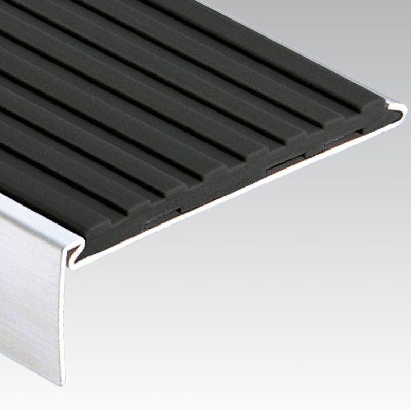 KG5175-25P14-1000 パルステップ 改修用階段滑り止め ステンレス製ノンスリップ75巾 ゴムタイヤ充填タイプ KG5175-25 1本(1000mm) ケージーパルテック 【通販モノタロウ】