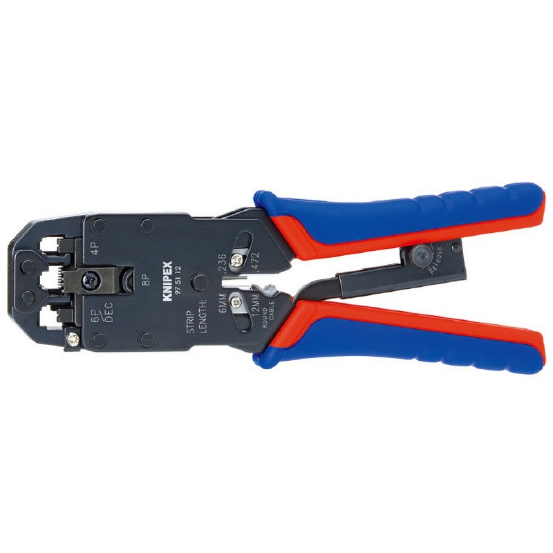 9751-12SB 9751-12SB ウエスタンプラグ圧着ペンチ (4/6/8ピン) KNIPEX(クニペックス) 全長200mm