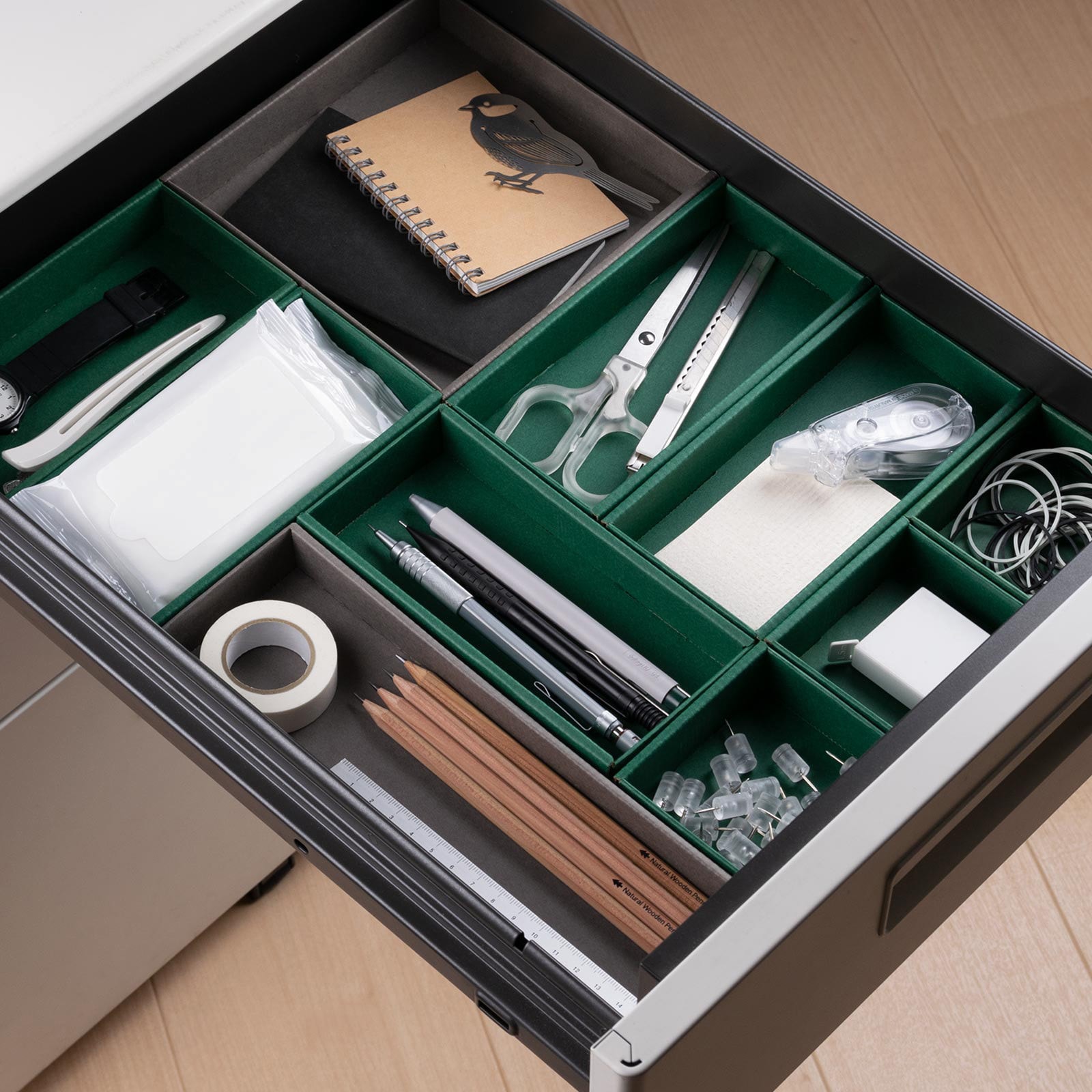 7000005 引き出しキレイ 整理トレイ SHIKI 浅型 yamapac グリーン