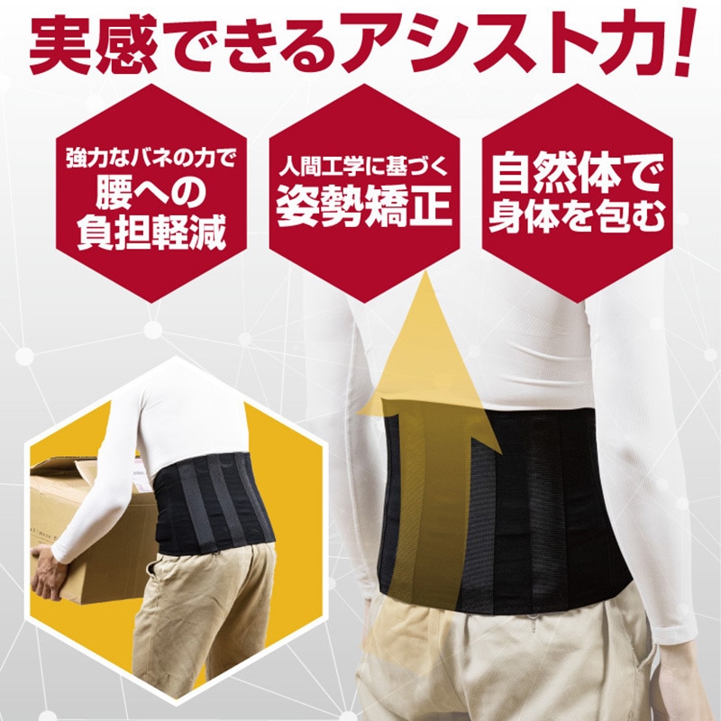 腰痛ベルト〜ラクニナール〜3Lサイズ　新品 アシストベルト ラクニナール アトリエケー ブラック色 サイズS