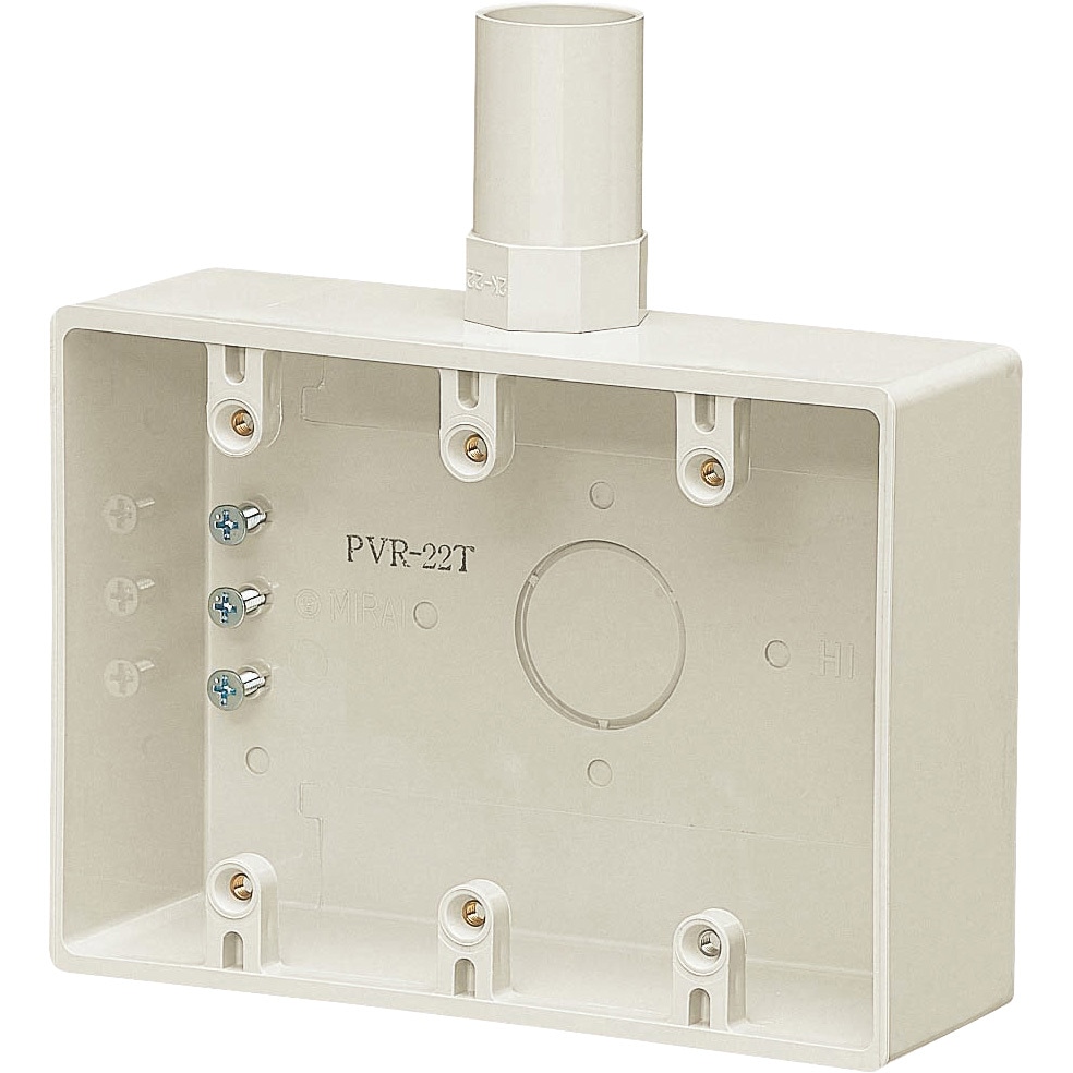 PVR-28TM 露出スイッチボックス2ヶ用・3ヶ用(2号コネクタ付) 1個 未来