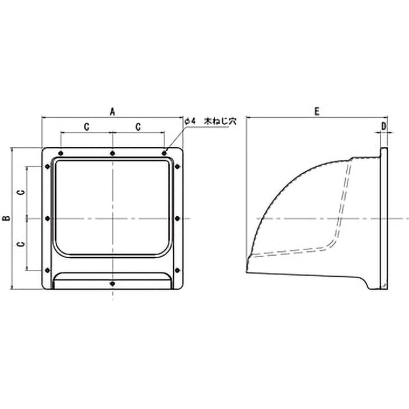 PLF-20 換気扇フード(プラスチック) 1個 未来工業 【通販