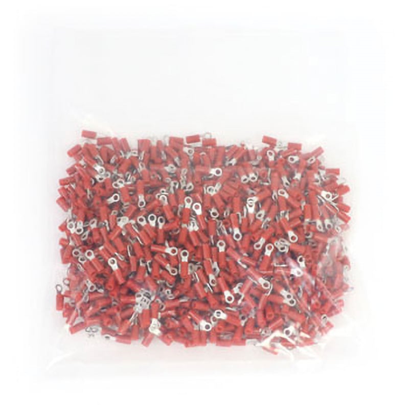 N1.25-MS3 アカ ナイロン絶縁付丸形端子 JST(日本圧着端子製造) 絶縁付