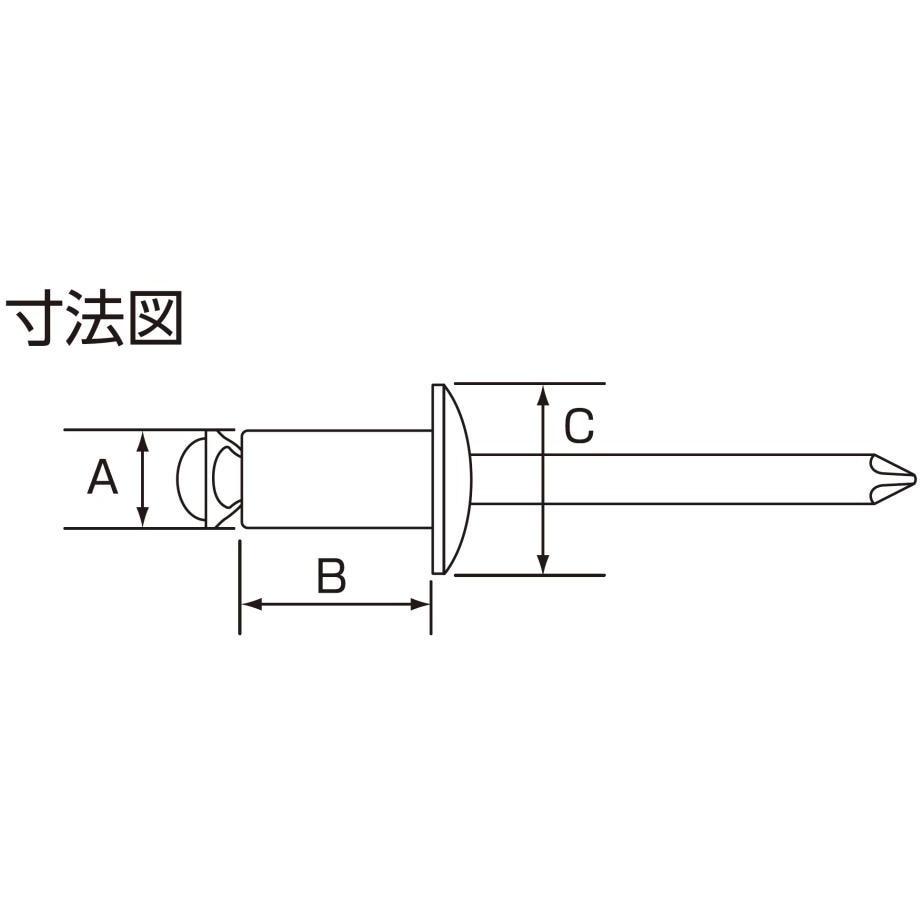 DAS43PL ブラインドリベット PLタイプ SK(新潟精機) 1パック(20本