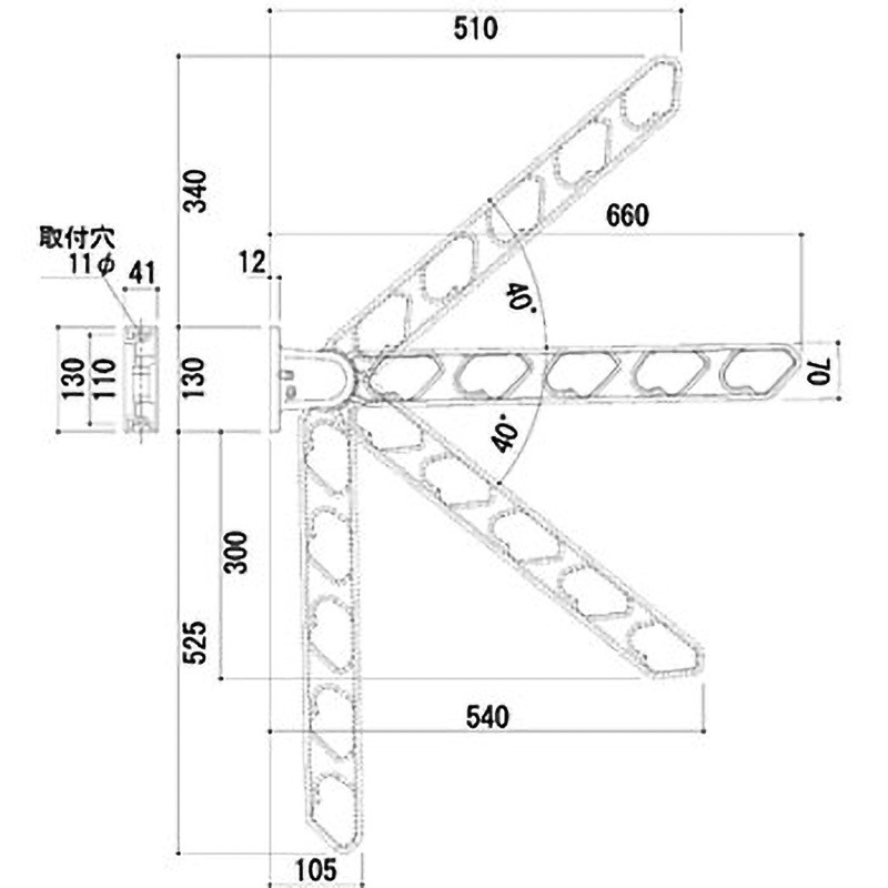 SK-66RF-WC ラチェット式物干金物(窓壁用・上下可動型) 神栄