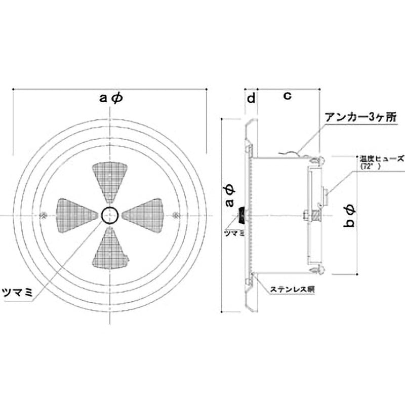 SK-AR100D 丸型レジスター(防火ダンパー付) 1個 神栄ホーム