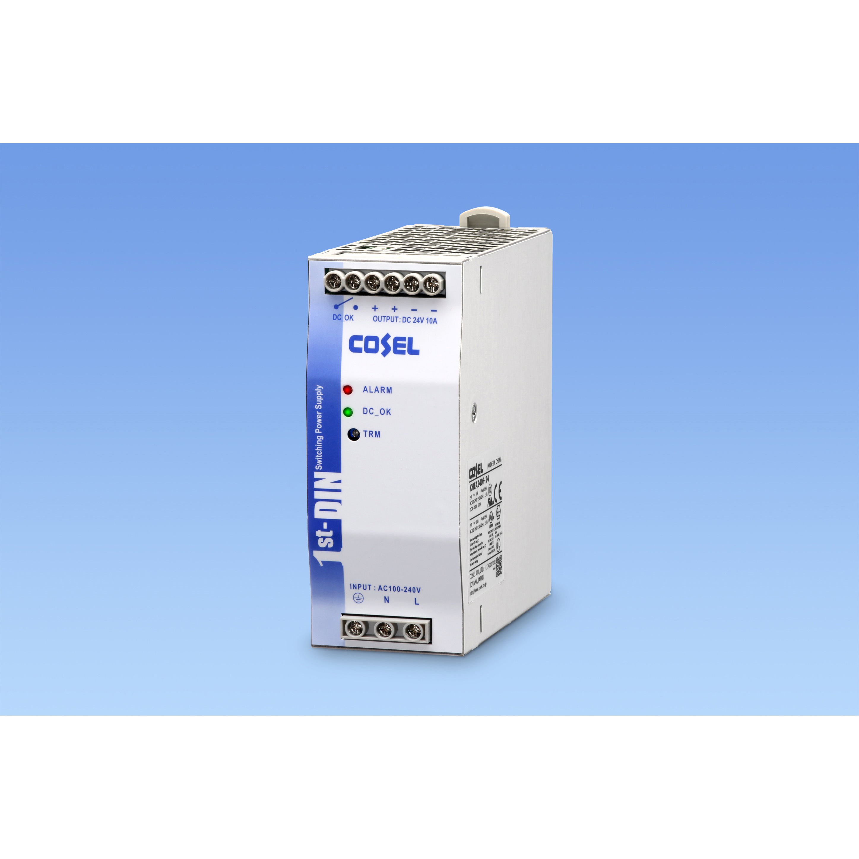 KHEA240F-24 KHEA240 シリーズ コーセル DINレール直付き 定格出力電流10(ピーク15)A AC85～264/Φ1mm/DC88～370V