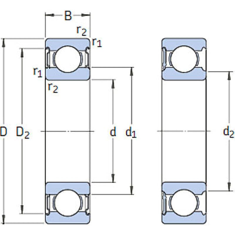 6213-2Z 単列深溝玉軸受 6200番台両シールド形 1個 SKF 【通販サイト