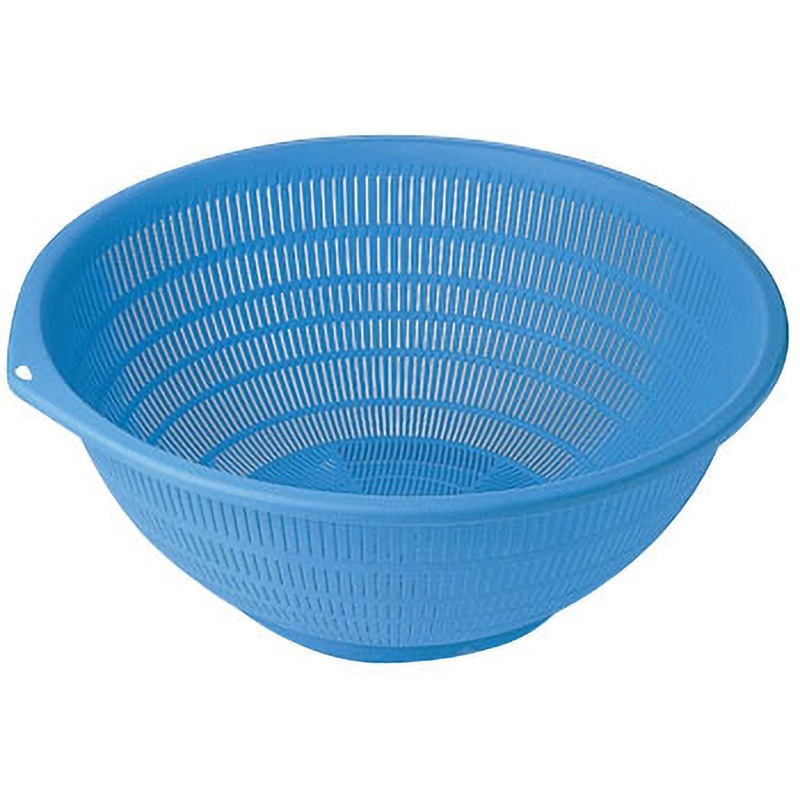 弁慶（本間冬治工業） 業務用 ステンレス 丸ざる（両手付き）2個セット 45cm 45cm ブルー PPざる 弁慶(本間冬治工業) ブルー色 【通販モノタロウ】