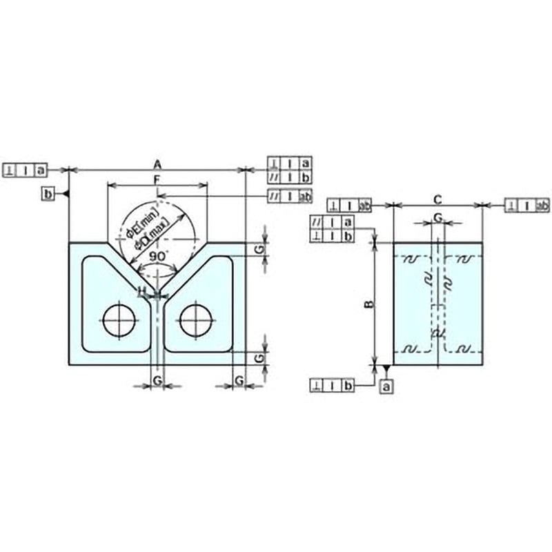 VブロックB型 呼び寸法300mm 1セット(2個)