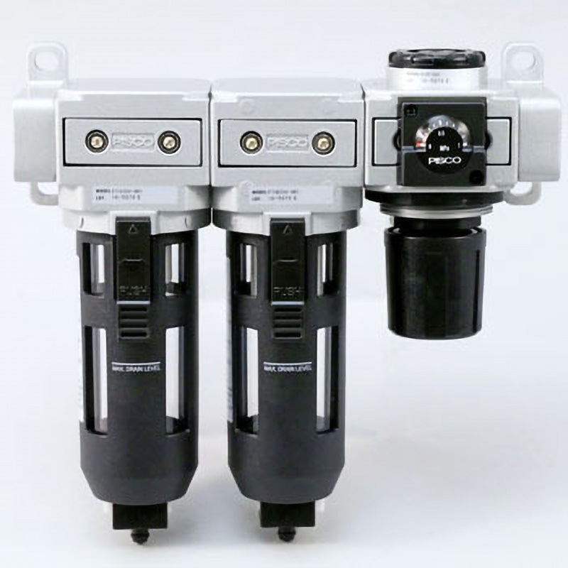UAMR300-02-MD エアフィルタ マイクロミストフィルタ レギュレータ PISCO(ピスコ) ねじの種類Rc 圧力計付 オートドレンなし 管接続口径1/4   UAMR300-02-MD