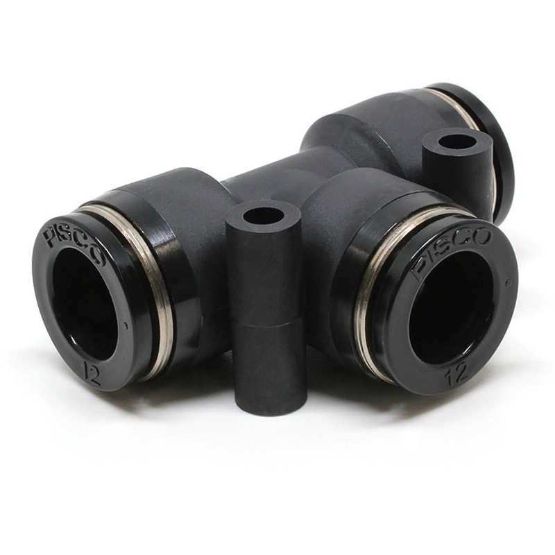 PE12EG チューブフィッティングEG ユニオンティー PISCO(ピスコ) 帯電防止タイプ チューブ外径12mm 1袋(10個)
