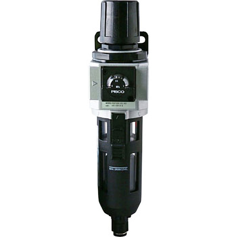 FRF300-03-AD フィルタレギュレータ PISCO(ピスコ) ねじの種類Rc 最高使用圧力1MPa オートドレン 圧力計付 管接続口径3/8   FRF300-03-AD