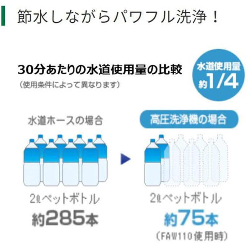 FAW110 家庭用高圧洗浄機 FAW110 HiKOKI(旧日立工機) 周波数50/60Hz 電源単相100V - 【通販モノタロウ】