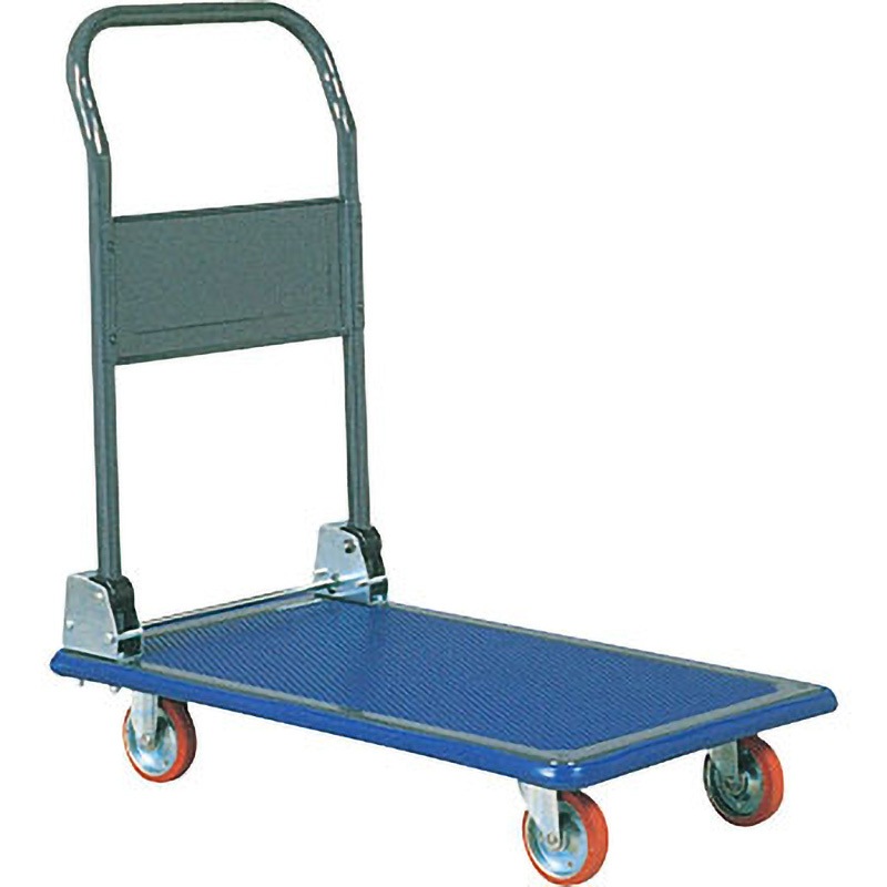 101DX 折り畳み式ハンドル台車 石川製作所 スチール製 ゴム車輪 荷重150kg 荷台寸法740×480mm  101DX