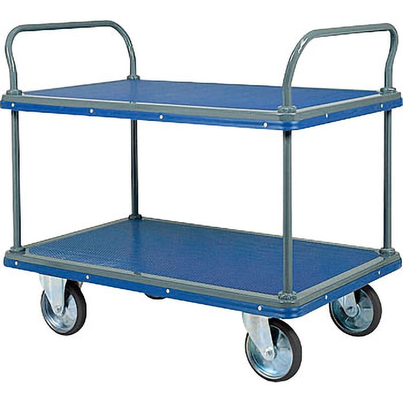 505 固定両ハンドル二段台車 石川製作所 スチール製 荷重500kg 荷台幅775mm荷台奥行1225mm