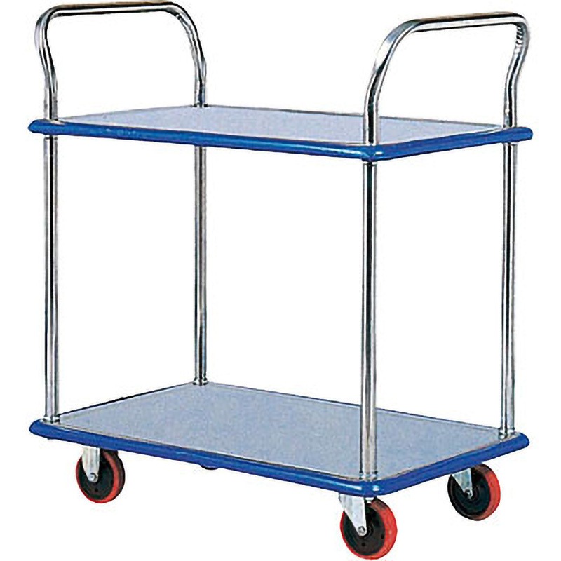 即日可 静音ステンレス台車 両ハンドル ブレーキあり 積載荷重150kg