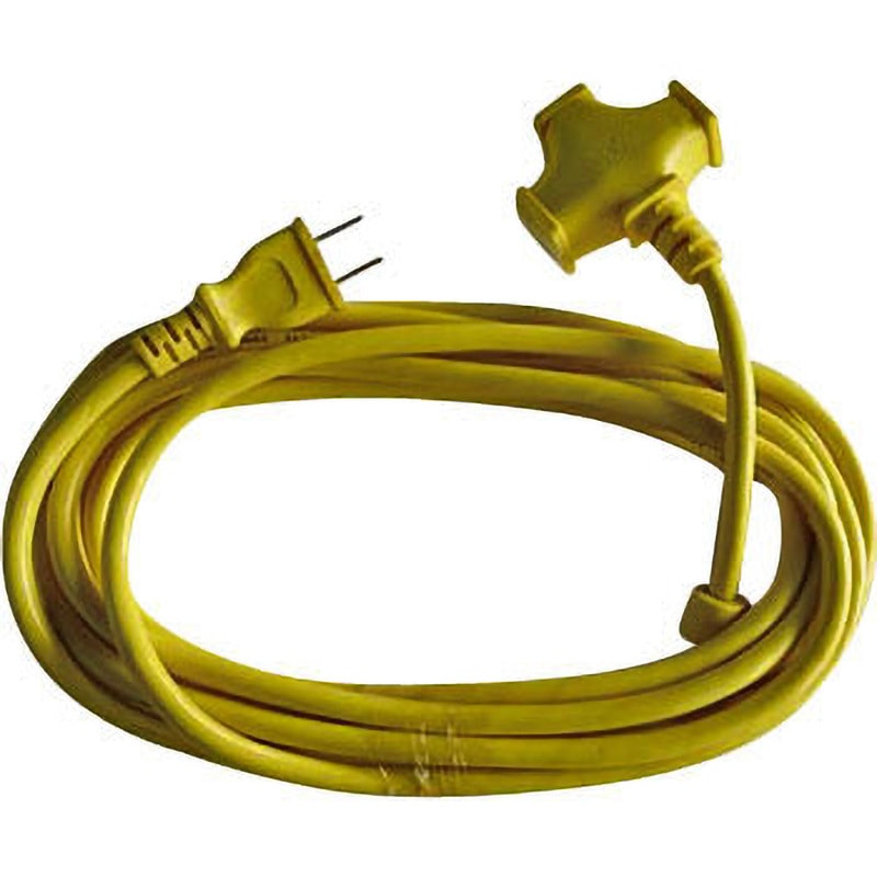 NC-3-5M-Y 2.0SQ太線延長コード(十字型) タイカツ 3口 VCTF 15A