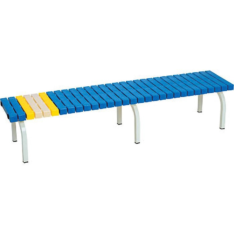 BC-302-018-3 ホームベンチ 1800 テラモト 屋外使用可 ポリプロピレン(再生樹脂) 青色 高さ365mm幅1801mm奥行400mm  BC-302-018-3