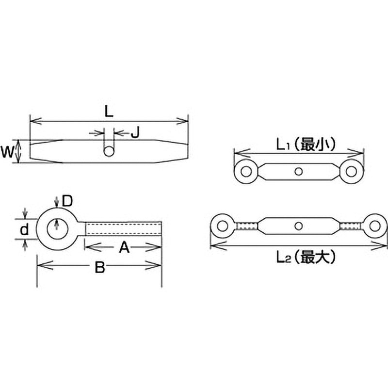 TBP-9E パイプターンバックル(アイ&アイ) 水本機械製作所 荷重