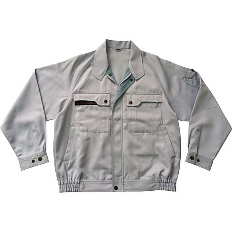 K90202 K90202 ブルゾン (秋冬用) 大川被服 名入れ可 交織ツイル(帯電防止糸混入) グレー色 S着丈58cm